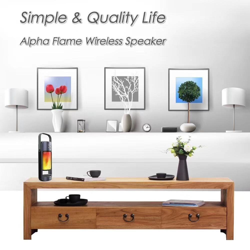 Portable LED Lamp w Speaker and Wireless Charger Flame Led Light Outdoor Indoor - Picture 5 of 6